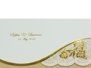 การ์ดแต่งงาน การ์ดเชิญ สีครีม ปั๊มนูนลายดอกไม้ wedding card 10.5 x 18.5 cm WC 5621 Cream ฿ 8.50