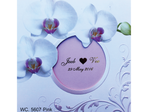 การ์ดแต่งงาน การ์ดเชิญ สีชมพู ลวดลายดอกไม้ wedding card 14.8 x 14.8 WC 5607 Pink ฿ 8.20