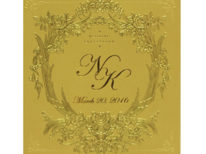 การ์ดแต่งงาน การ์ดเชิญ สีมุกทอง การ์ดพร้อมซองและกระดาษไส้ใน wedding card 17 x 17.5 cm SP 1610 Gold ฿ 9.50