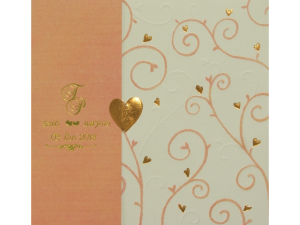 การ์ดแต่งงาน การ์ดเชิญ สีโอลด์โรส ไดคัทหัวใจ ลายหัวใจน่ารักๆ การ์ดพร้อมซอง Wedding Card 14.5 x 15 cm WC 4901 Old rose ฿ 7.50