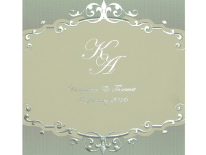 การ์ดแต่งงาน การ์ดเชิญ สีครีมฟ้า พิมพ์เงิน การ์ดพร้อมซอง Wedding card 16.2x16.5 cm SP 5720 ฿ 9.00