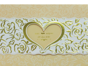 การ์ดแต่งงาน การ์ดเชิญงานแต่ง สีครีม ปั๊มนูน ปั๊มเคทอง wedding card 13 x 18 cm WC 5335 ฿ 8.00