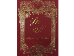 การ์ดแต่งงานสีแดง Wedding card 21.3 x 15.3 cm SP 1707 Red